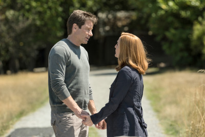 THE X-FILES: L-R: David Duchovny and Gillian Anderson in the "Babylon" episode of THE X-FILES airing Monday, Feb. 15 (8:00-9:00 PM ET/PT) on FOX. ©2016 Fox Broadcasting Co. Cr: Ed Araquel/FOX