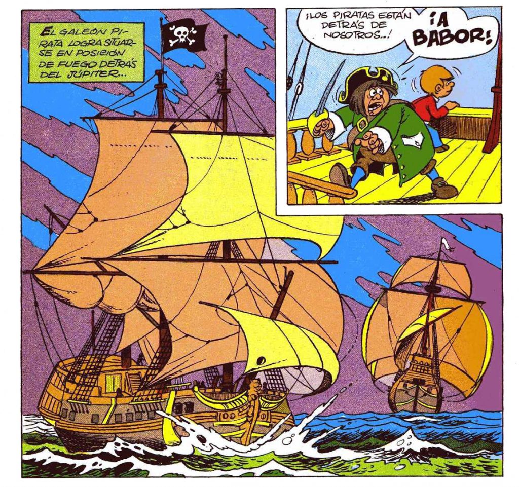 Hermosas viñetas en "Mampato y los Piratas"